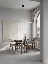 Modern Black Silk Pendant Light – Oval Cloud LED