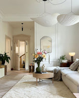 Modern Black Silk Pendant Light – Oval Cloud LED