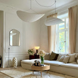 Modern Black Silk Pendant Light – Oval Cloud LED