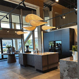 Modern Black Silk Pendant Light – Oval Cloud LED