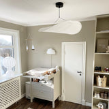 Modern Black Silk Pendant Light – Oval Cloud LED