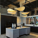 Modern Black Silk Pendant Light – Oval Cloud LED