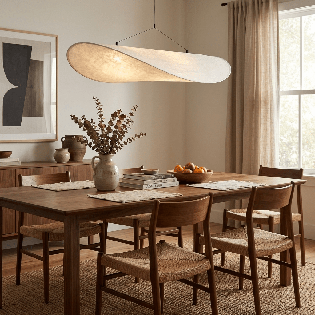 Modern Black Silk Pendant Light – Oval Cloud LED