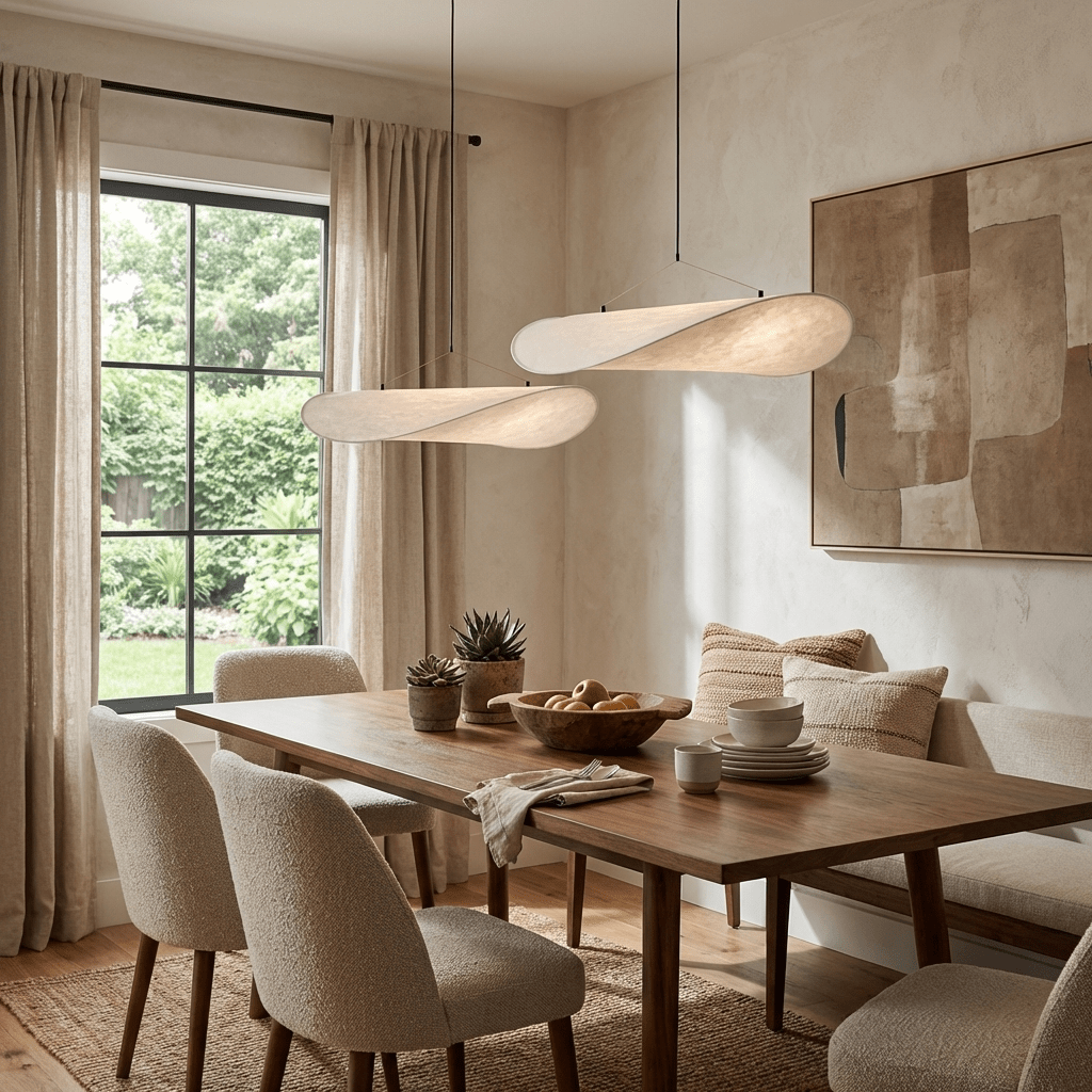 Modern Black Silk Pendant Light – Oval Cloud LED