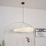 Modern Black Silk Pendant Light – Oval Cloud LED