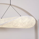 Modern Black Silk Pendant Light – Oval Cloud LED