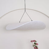 Modern Black Silk Pendant Light – Oval Cloud LED