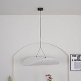 Modern Black Silk Pendant Light – Oval Cloud LED