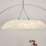 Modern Black Silk Pendant Light – Oval Cloud LED