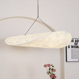 Modern Black Silk Pendant Light – Oval Cloud LED