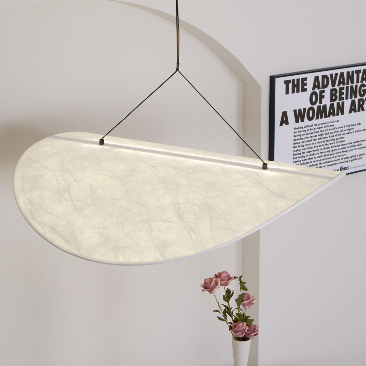 Modern Black Silk Pendant Light – Oval Cloud LED