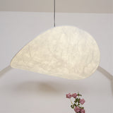 Modern Black Silk Pendant Light – Oval Cloud LED