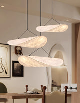 Modern Black Silk Pendant Light – Oval Cloud LED