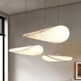 Modern Black Silk Pendant Light – Oval Cloud LED