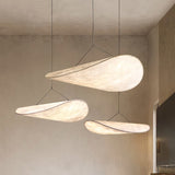 Modern Black Silk Pendant Light – Oval Cloud LED