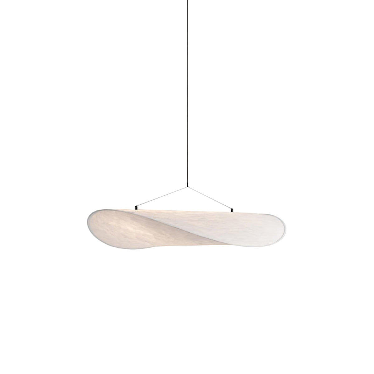 Modern Black Silk Pendant Light – Oval Cloud LED