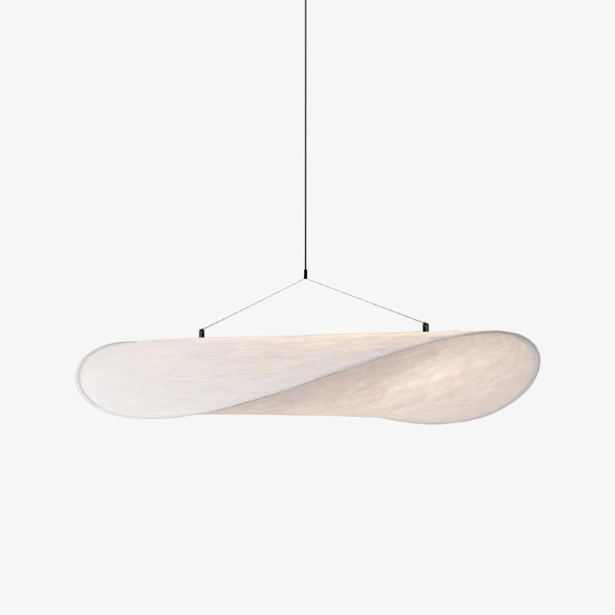 Modern Black Silk Pendant Light – Oval Cloud LED