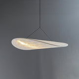Modern Black Silk Pendant Light – Oval Cloud LED