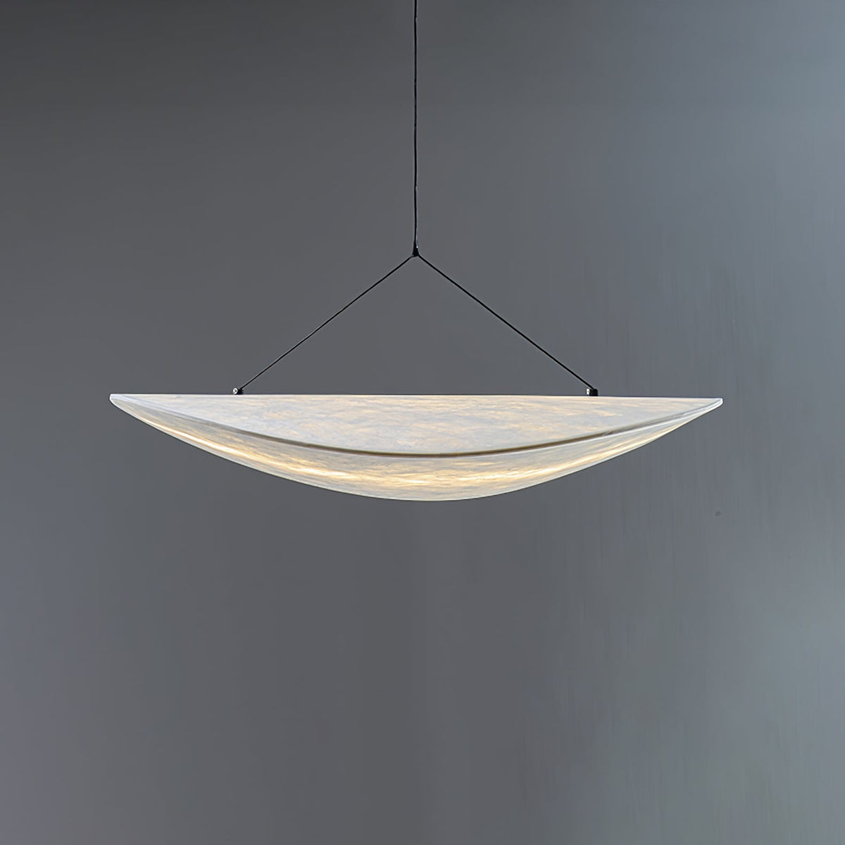 Modern Black Silk Pendant Light – Oval Cloud LED