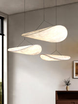 Modern Black Silk Pendant Light – Oval Cloud LED