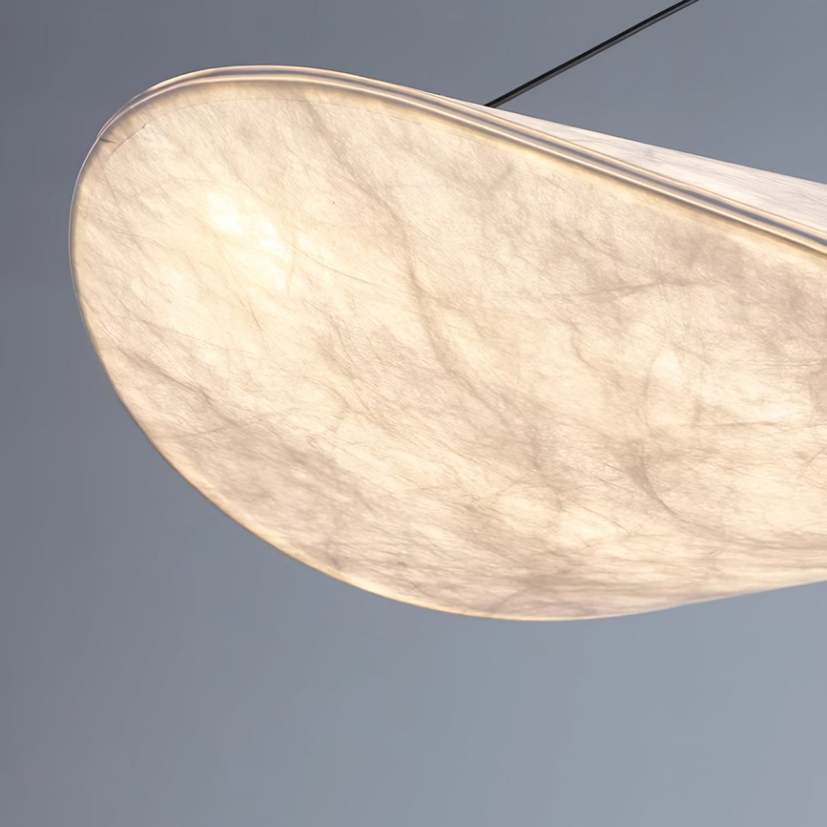 Modern Black Silk Pendant Light – Oval Cloud LED