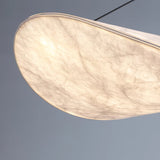 Modern Black Silk Pendant Light – Oval Cloud LED