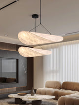 Modern Black Silk Pendant Light – Oval Cloud LED
