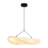 Modern Black Silk Pendant Light – Oval Cloud LED