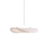 Modern Black Silk Pendant Light – Oval Cloud LED