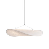 Modern Black Silk Pendant Light – Oval Cloud LED