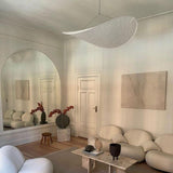 Modern Black Silk Pendant Light – Oval Cloud LED