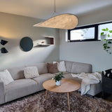Modern Black Silk Pendant Light – Oval Cloud LED