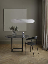 Modern Black Silk Pendant Light – Oval Cloud LED