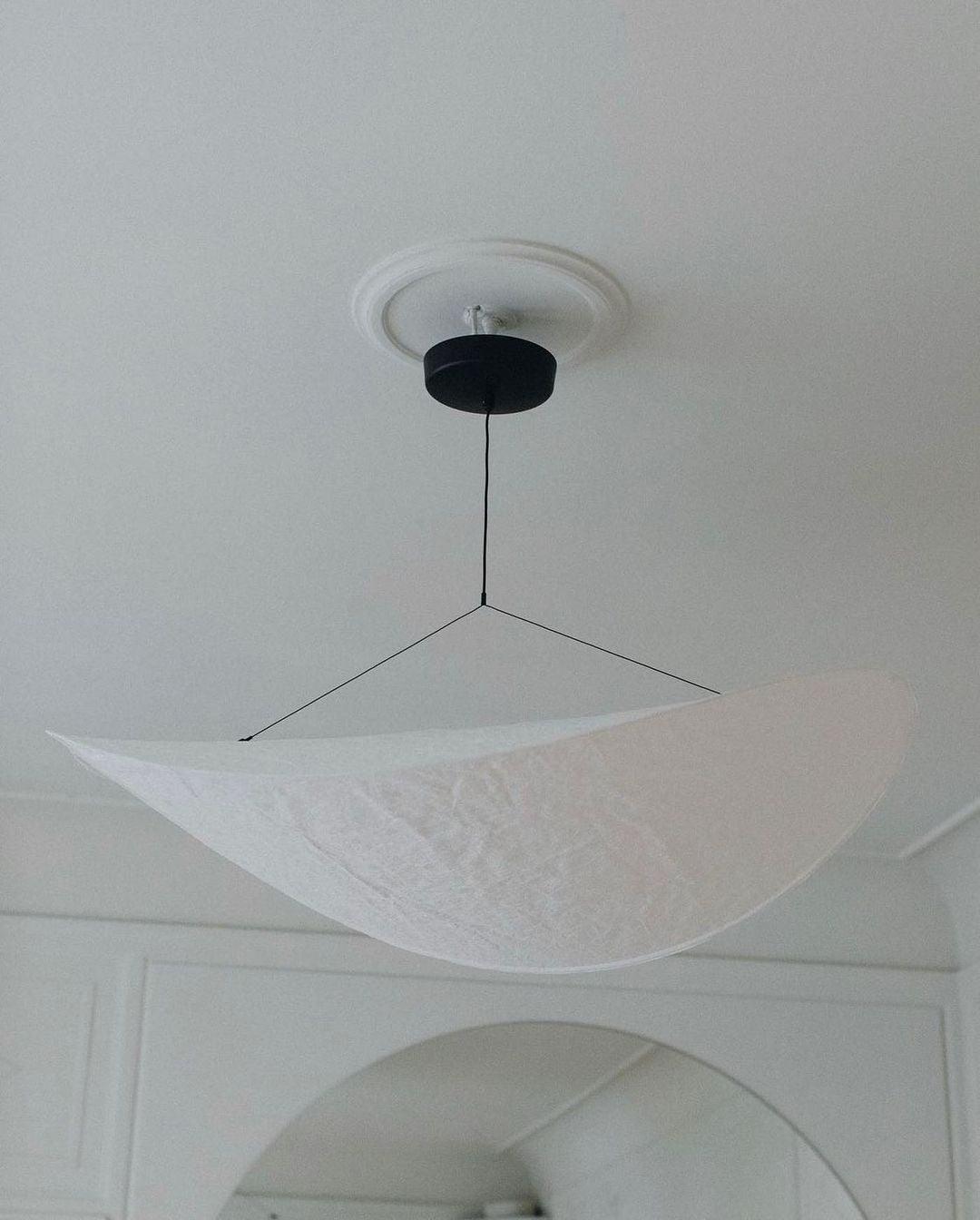Modern Black Silk Pendant Light – Oval Cloud LED
