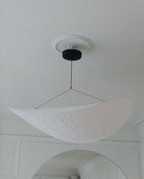 Modern Black Silk Pendant Light – Oval Cloud LED