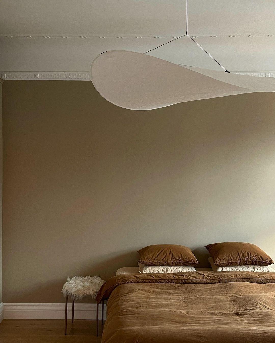 Modern Black Silk Pendant Light – Oval Cloud LED