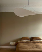 Modern Black Silk Pendant Light – Oval Cloud LED