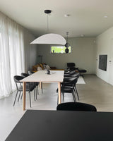 Modern Black Silk Pendant Light – Oval Cloud LED
