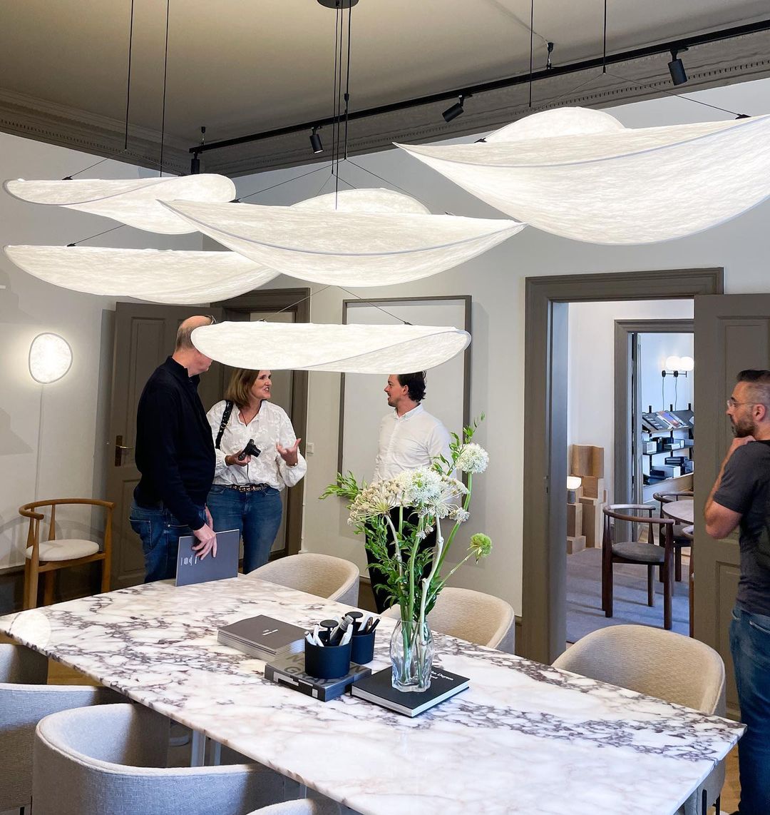 Modern Black Silk Pendant Light – Oval Cloud LED