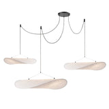Modern Black Silk Pendant Light – Oval Cloud LED