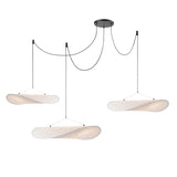 Modern Black Silk Pendant Light – Oval Cloud LED