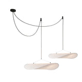 Modern Black Silk Pendant Light – Oval Cloud LED