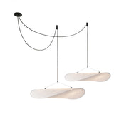 Modern Black Silk Pendant Light – Oval Cloud LED