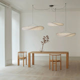Modern Black Silk Pendant Light – Oval Cloud LED