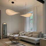Modern Black Silk Pendant Light – Oval Cloud LED