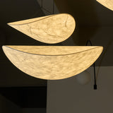 Modern Black Silk Pendant Light – Oval Cloud LED