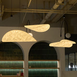 Modern Black Silk Pendant Light – Oval Cloud LED