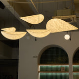 Modern Black Silk Pendant Light – Oval Cloud LED