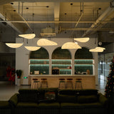 Modern Black Silk Pendant Light – Oval Cloud LED