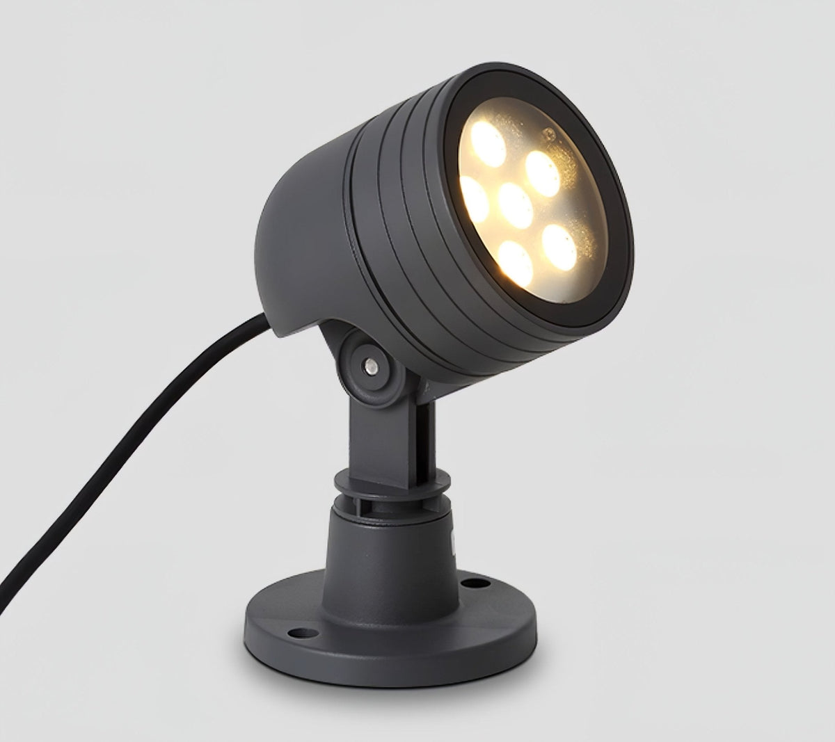 Wharton Industrial Black Stainless Steel Outdoor Spotlight